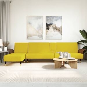 vidaXL L-formet sovesofa 279x140x70 cm velour gul