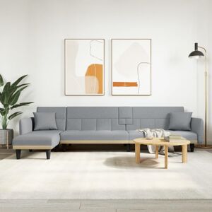 vidaXL L-formet sovesofa 275x140x70 cm stof lysegrå