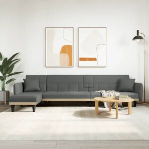 vidaXL L-formet sovesofa 275x140x70 cm stof mørkegrå