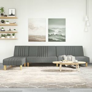 vidaXL L-formet sovesofa 255x140x70 cm stof mørkegrå