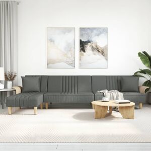 vidaXL L-formet sovesofa 279x140x70 cm stof mørkegrå