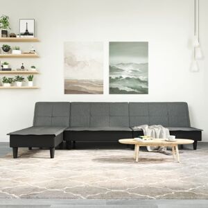 vidaXL L-formet sovesofa 255x140x70 cm stof mørkegrå