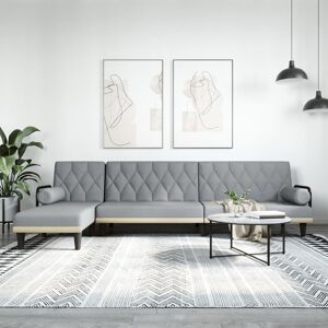 vidaXL L-formet sovesofa 260x140x70 cm stof lysegrå