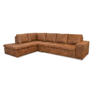 My Home San Diego Open-end Sofa, Cognac 70% Læder (Venstrevendt) 85 Cm 310 Cm