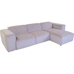 My Home Rossi 3 Pers Sofa M. Chaiselong, Beige Fløjl Vendbar 75 Cm 310 Cm