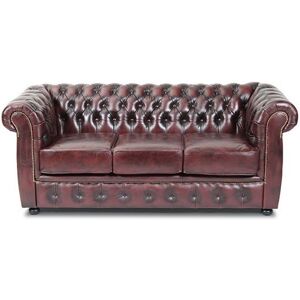 Liverpool Chesterfield 3 pers. sofa - Oxblod læder