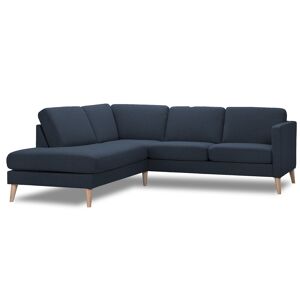 ASK hjørnesofa med venstre open-end Navy Blå 226x219cm