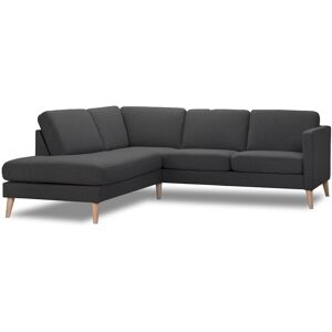 ASK hjørnesofa med venstre open-end antracit 226x219cm