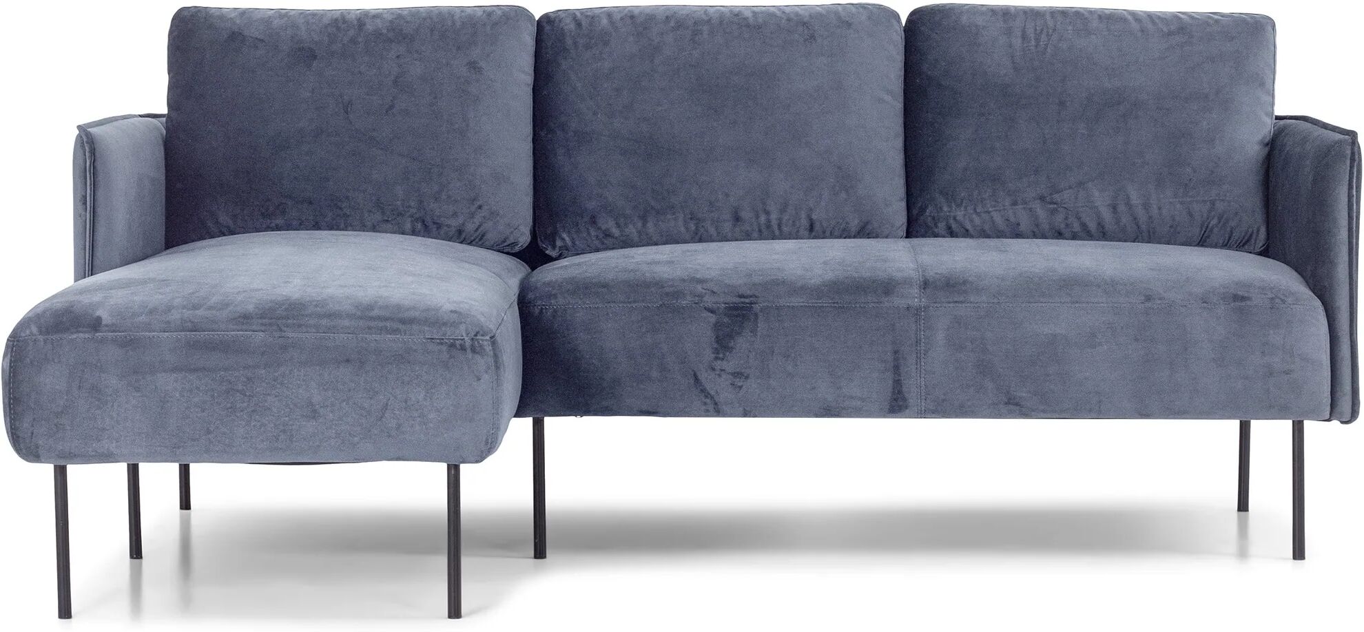 nimara.dk Nela - Venstrevendt Chaiselong Sofa Grå Velour - 192 Cm