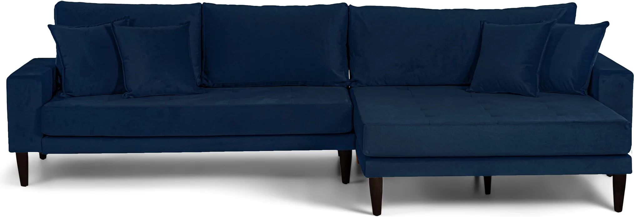 Nimara.dk Asta - Højrevendt Chaiselong Sofa Blå Velour - 290 Cm