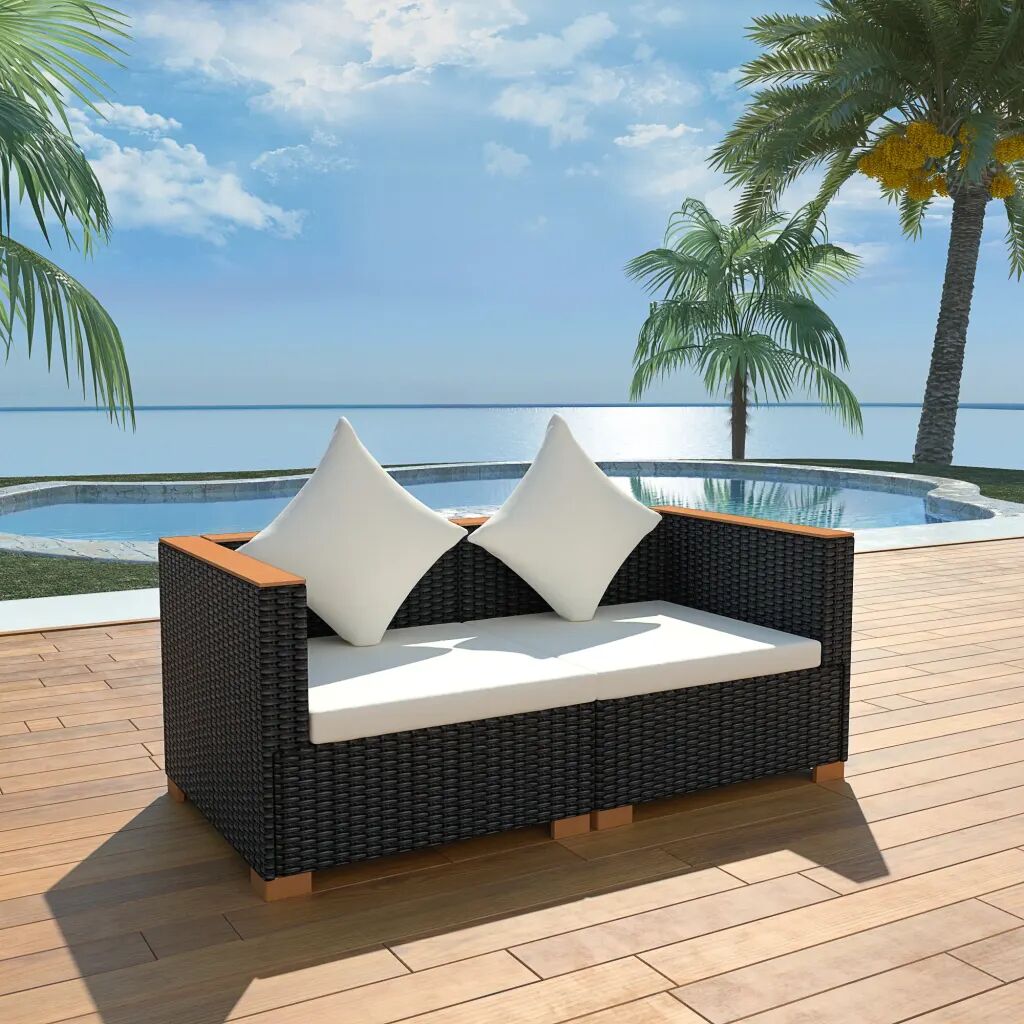 vidaXL havesofa polyrattan sort