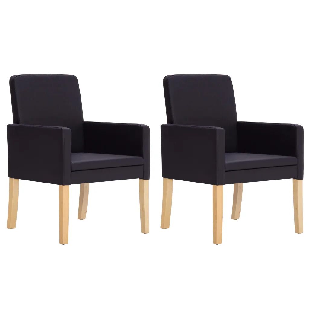vidaXL spisebordsstole 2 stk. mørkebrun kunstlæder