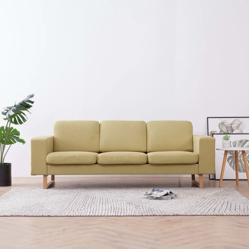 vidaXL 3-personers sofa i stof grøn