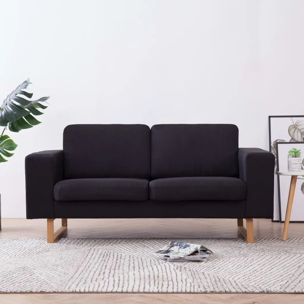 vidaXL 2-personers sofa i stof sort