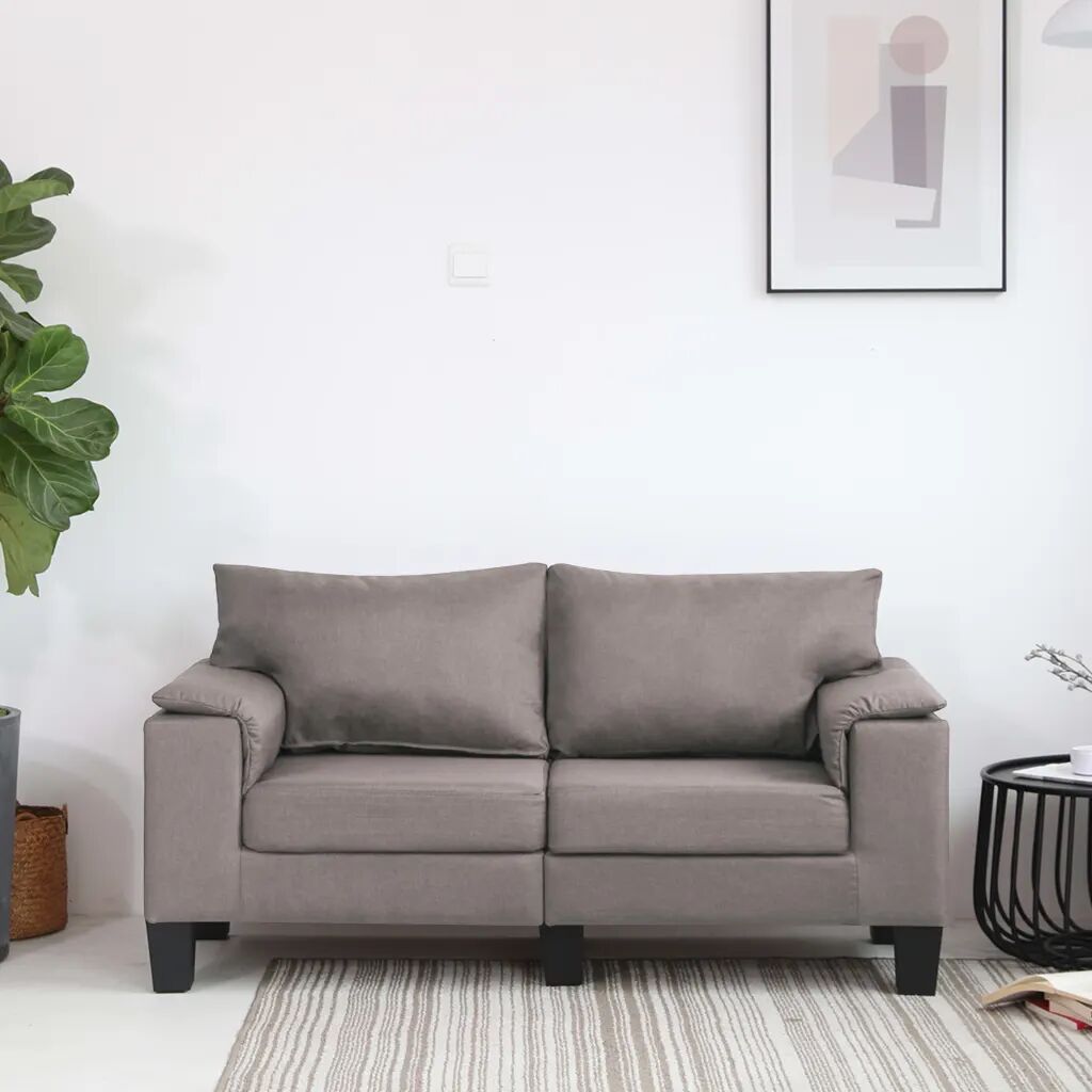 vidaXL 2-personers sofa stof gråbrun