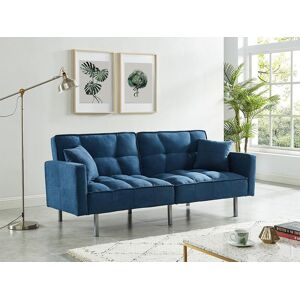 Unique Sofá cama de 3 plazas de tela MINEY - Azul