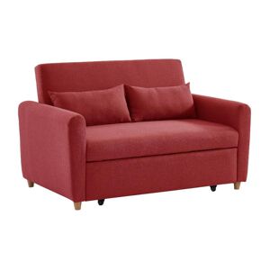 Unique Sofá cama de 2 plazas de tela AYLA - Rojo