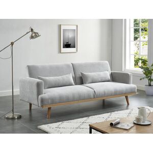 Unique Sofá cama de 3 plazas de tela ESME - Gris claro