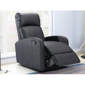 Unique Sillón relax de piel sintética ISAO - Negro