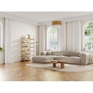 Maison Céphy Gran sofá esquinero izquierda de tela beige POGNI