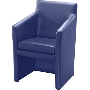 kaiserkraft Sillón de club, angular, H x A x P 850 x 575 x 530 mm, tapizado de poliuretano, azul oscuro