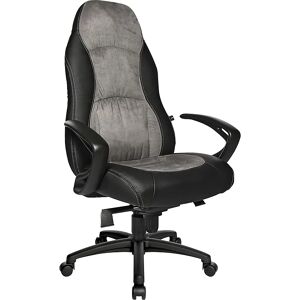 Topstar Sillón giratorio, piel sintética / microfibra, negra / gris