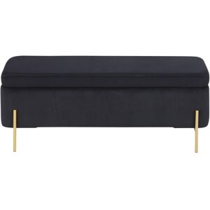 Maisons du Monde Banco bául de terciopelo negro y metal dorado