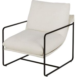 Maisons du Monde Sillón beige con patas de metal negro