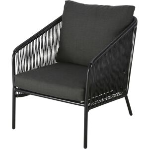 Maisons du Monde Sillón de jardín de resina y metal negros