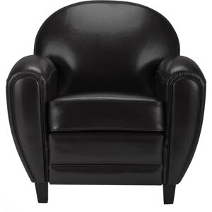 Rendez-Vous Déco Sillón negro de cuero revestido