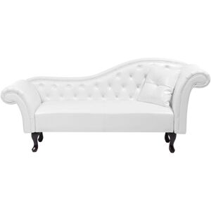 Beliani Chaise longue en piel blanca derecho