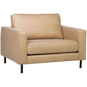 Beliani Sillón de piel sintética beige negro