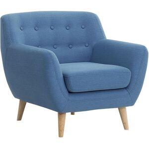 Beliani Sillón de poliéster azul madera clara