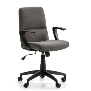 HOMN Sillón de oficina elevable y reclinable tapizado con tela gris oscuro