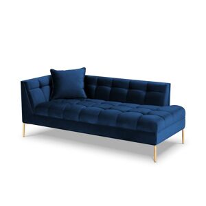 Micadoni Home Chaise longue de angulo derecho de terciopelo azul regio