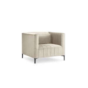 Micadoni Home Sillón de terciopelo beige claro