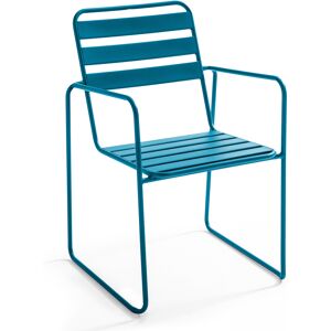 Oviala Sillón de jardín de acero azul pacífico