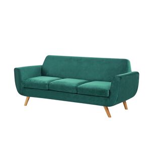 Beliani Funda de sofá 3 plazas de terciopelo verde
