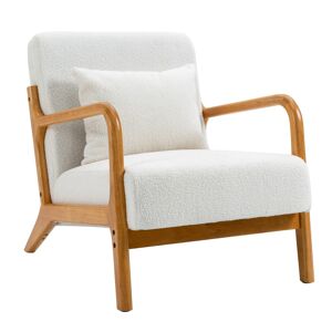 Nordlys Sillón en madera y lana blanco