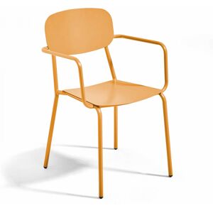 Oviala Sillón de jardín de aluminio amarillo mostaza