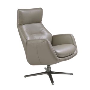 Angel Cerda Sillón giratorio reclinable en piel gris