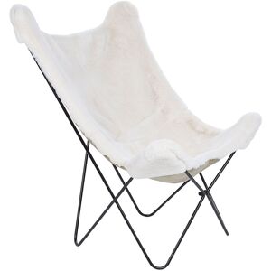 Beliani Sillón de piel ecológica blanco negro