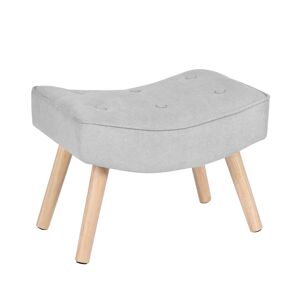 Koketto Home Reposapies estilo nordico tapizado en gris claro y patas madera