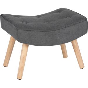 Koketto Home Reposapies estilo nordico tapizado en gris oscuro y patas madera