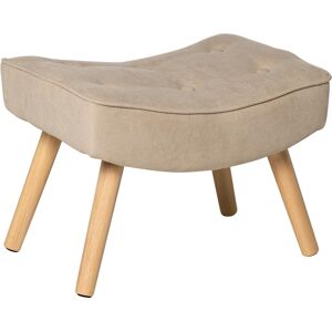 Koketto Home Reposapies estilo nordico tapizado en beige y patas madera