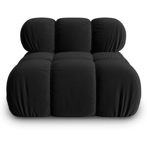 Micadoni Home Sillón bajo sin resposabrazos de terciopelo negro