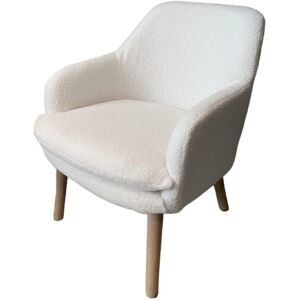 Mathi Design Sillón de peluche blanco muy suave