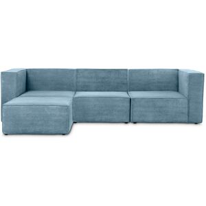 RNT by Really Nice Things Sofa 3 plazas Chaiselongue tapizado pana azúl cornish