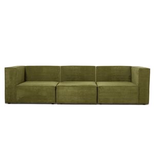 RNT by Really Nice Things Sofa 3 plazas Chaiselongue tapizado pana verde