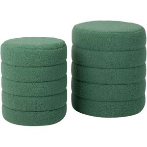 Adda Home Set de 2 puffs verde de tela 40x40x45cm